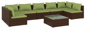 3101900 vidaXL Set mobilier de grădină cu perne, 8 piese, maro, poliratan