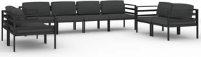 vidaXL Set mobilier de grădină cu perne, 8 piese, antracit, aluminiu