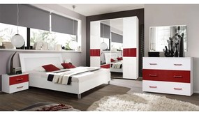 DORMITOR VIENNA ALB LUCIOS+ROSU