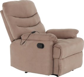 Fotoliu de masaj, reglabil, material textil grej TAUPE, LAMBERT