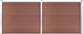 vidaXL Set panouri gard, 353x146 cm, maro, WPC