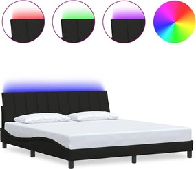 vidaXL Cadru de pat fără saltea, Hanko, negru, 180x200 cm, textil