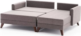 Coltar extensibil pe dreapta Bella Mini, Balcab Home, 205x81x85 cm, lemn, maro