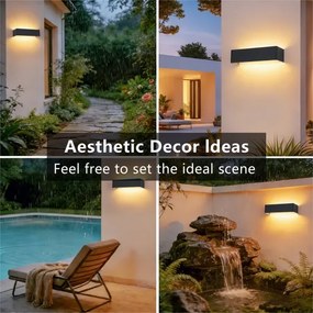 Brilagi - Aplica LED de exterior DONNANI, 12W, 230V, 30 cm, negru, IP44