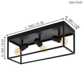 Eglo 98333 - Plafonieră SILENTINA 3xE27/40W/230V