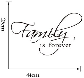 Autocolant de perete "Familia este pentru totdeauna" 45x27 cm