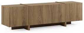 Comodă TV în culoare naturală cu aspect de lemn de stejar 180x55x35 cm Volia – Marckeric