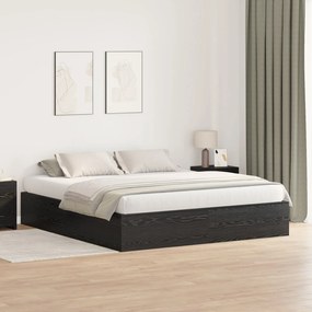 vidaXL Cadru de pat cu depozitare Stejar Negru 200x200 cm