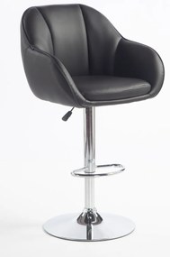 HR2055W Scaun Neagră din Piele Ecologica cu Bază Cromata