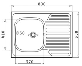 Pyramis 101041501 - Chiuvetă de bucătărie CORE 80x60 cm satinată