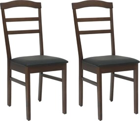 vidaXL Scaun de sufragerie 2 pcs Maro deschis și negru