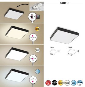 Plafoniera LED slim de exterior IP44 Tartu negru 17,5cm
