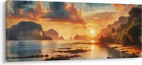 Tablou - Priveliște de pe plajă (120x50 cm)