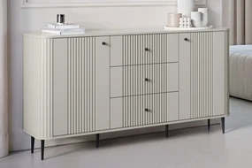 Comoda cu sertare Versper 160 cm - cașmir / negru Picioare