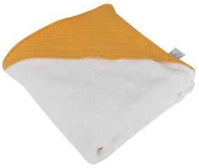 Prosop cu glugă pentru copii galben din muselină 75x75 cm – Bébé Douceur