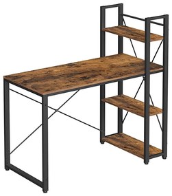 Birou SOLEA maro/negru cu rafturi