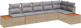 vidaXL Set de canapele pentru grădină 6 pcs Beige și gri deschis