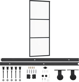 vidaXL Ușă glisantă cu set feronerie, 76x205 cm, sticlă ESG/aluminiu