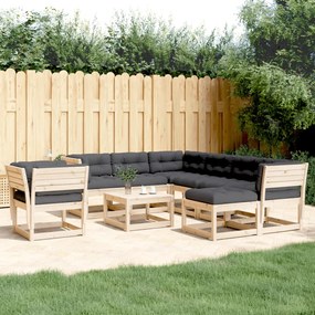 vidaXL Set mobilier de grădină cu perne, 8 piese, lemn masiv de pin