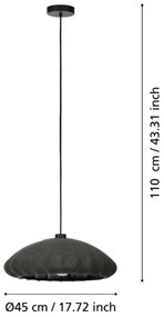 Lustră pe cablu Eglo 43961 BARLASTON 1xE27/40W/230V d. 45 cm