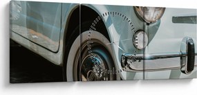 Tablou - mașina retro Fiat (cu ceas) (90x30 cm)