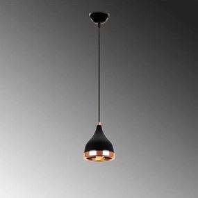 Lustră neagră/arămie ø 14 cm Yildo – Opviq lights
