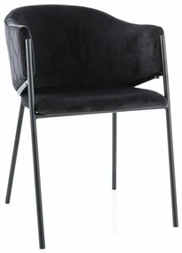 Scaun de bucătărie Serilda Velvet, negru