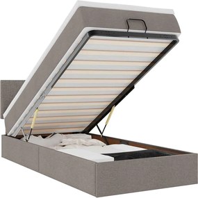 vidaXL Pat otoman cu saltea Taupe 90x200 cm Stofa