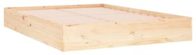 Cadru de pat dublu 4ft6, 135x190 cm, lemn masiv