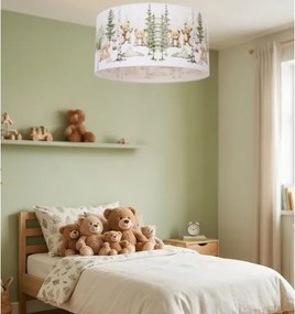Plafonieră pentru copii KIDS ROOM 1xE27/60W/230V, diam. 40 cm, design cu animale