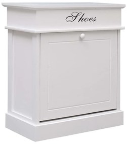 vidaXL Pantofar, alb, 50 x 28 x 58 cm, lemn de paulownia