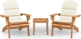 vidaXL Set mobilier de grădină Adirondack, 3 piese, lemn masiv acacia