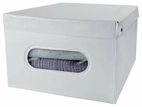 Compactor Cutie de depozitare pliabilă cu capac SMART, 50 x 42 x 28 cm, albă