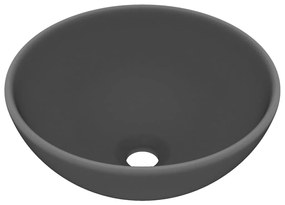 Chiuveta baie lux, gri inchis mat, 32,5x14 cm, ceramica, rotund matte dark grey