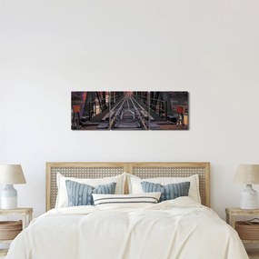 Tablou cu pod de cale ferată (cu ceas) (90x30 cm)