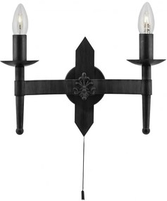Aplica de perete stil rustic Cartwheel 2422-2BK SRT