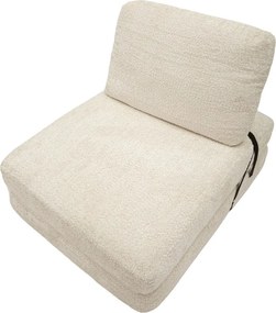 Fotoliu alb extensibil cu tapițerie din țesătură bouclé Faster – Mauro Ferretti