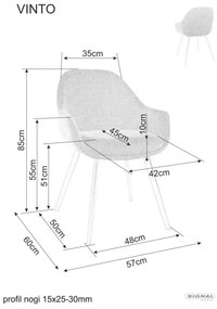 Scaun Vinto bej deschis/negru Brego 31