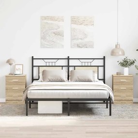 vidaXL Noptiere, 2 buc., stejar sonoma, 38x35x56 cm, lemn prelucrat