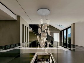 Lustra LED casa scarii design ultra-moderna Velos crom