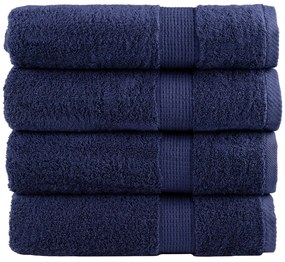 vidaXL Prosoape de mâini premium SOLUND 4buc bleumarin 50x100cm 600gsm