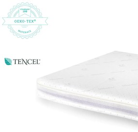 Saltea pentru copii, fata dubla, Spuma PUR profilata si strat nuca de cocos latexat, Husa 360, Tencel cu fibre de viscoza si ioni de argint antibacteriana, 120X60X9 Cm, High Natural