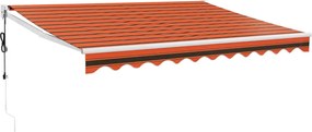 vidaXL Copertină retractabilă automată, portocaliu și maro, 3x2,5 m