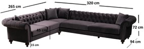 Coltar Bogart Chester Corner Stanga , 320 x 94 x 240 cm