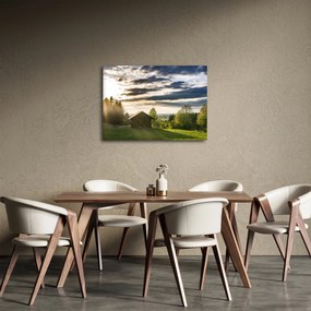 Tablou cu cabana pe luncă (70x50 cm)