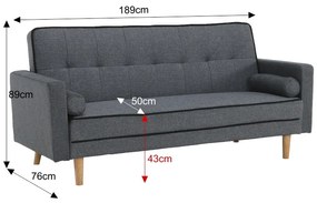 Canapea extensibila Culoare Gri, OTISA