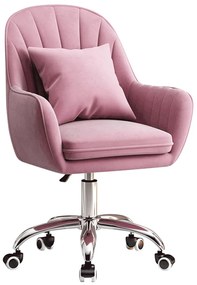 Scaun de birou, tesatura de catifea albastra / crom, KLIAN Scaun de birou, tesatura de catifea roz / crom, KLIAN