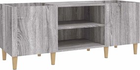 vidaXL Dulap pentru discuri gri sonoma, 121x38x48 cm, lemn prelucrat