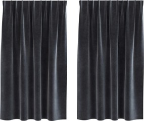 vidaXL Perdele opace 2 pcs Gri închis 140 x 140 cm Catifea