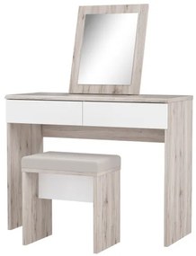 Set Masuta Toaleta Delice, Stejar Nisipiu Si Alb Lucios, 100.3 Cm